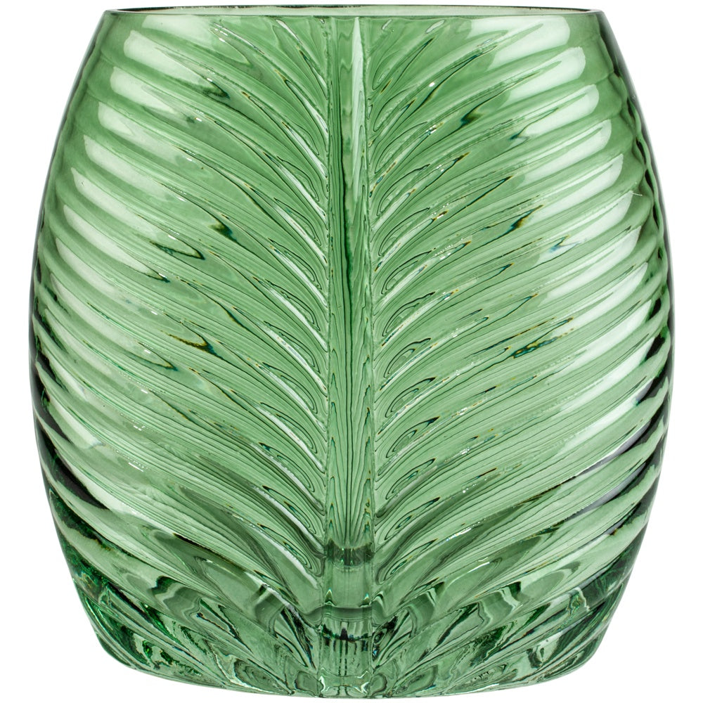 Green Leaf Glass Vase