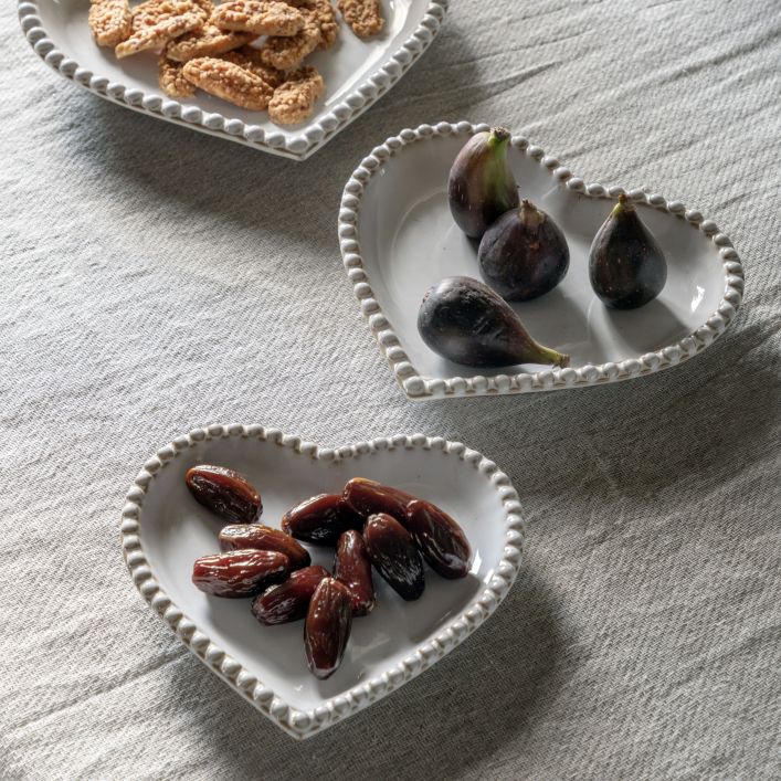 Beaded Heart Plates