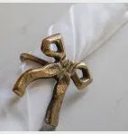 Bow Napkin Ring Antique Gold (4pk)