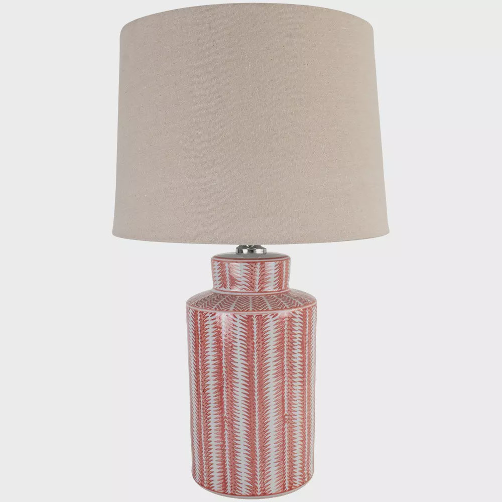 Coral Lamp with Taupe Shade