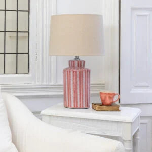 Coral Lamp with Taupe Shade