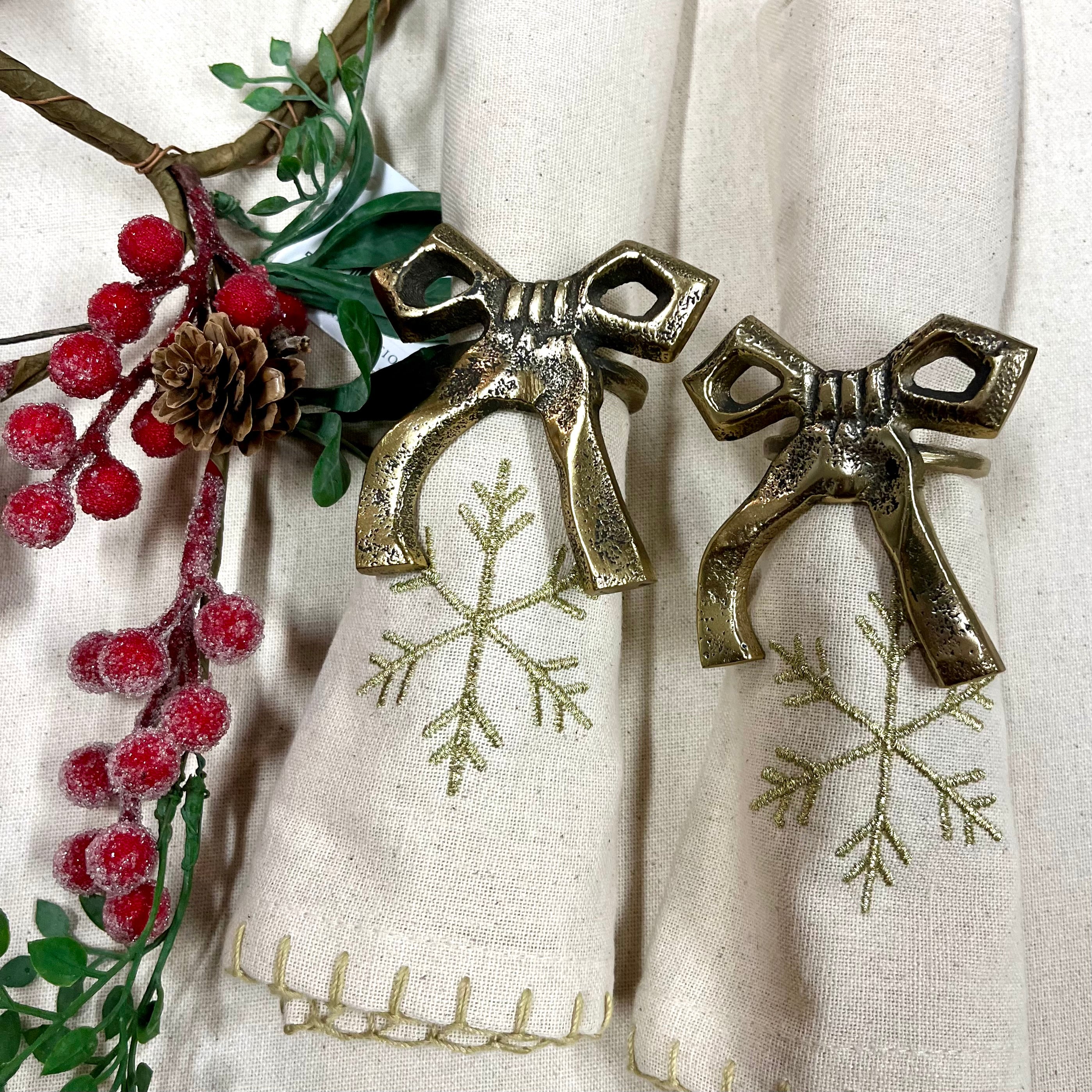 Bow Napkin Ring Antique Gold (4pk)