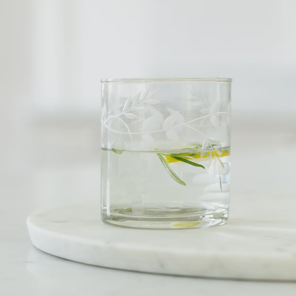 Rambling Vine Etched Water Tumbler