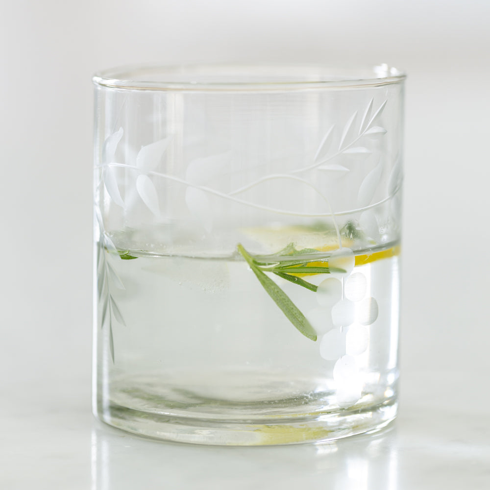 Rambling Vine Etched Water Tumbler