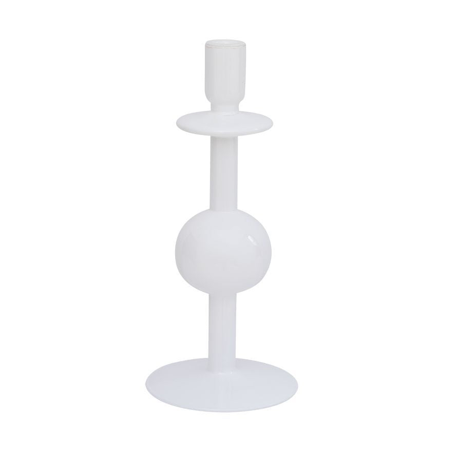 White Single Ball candle Holder