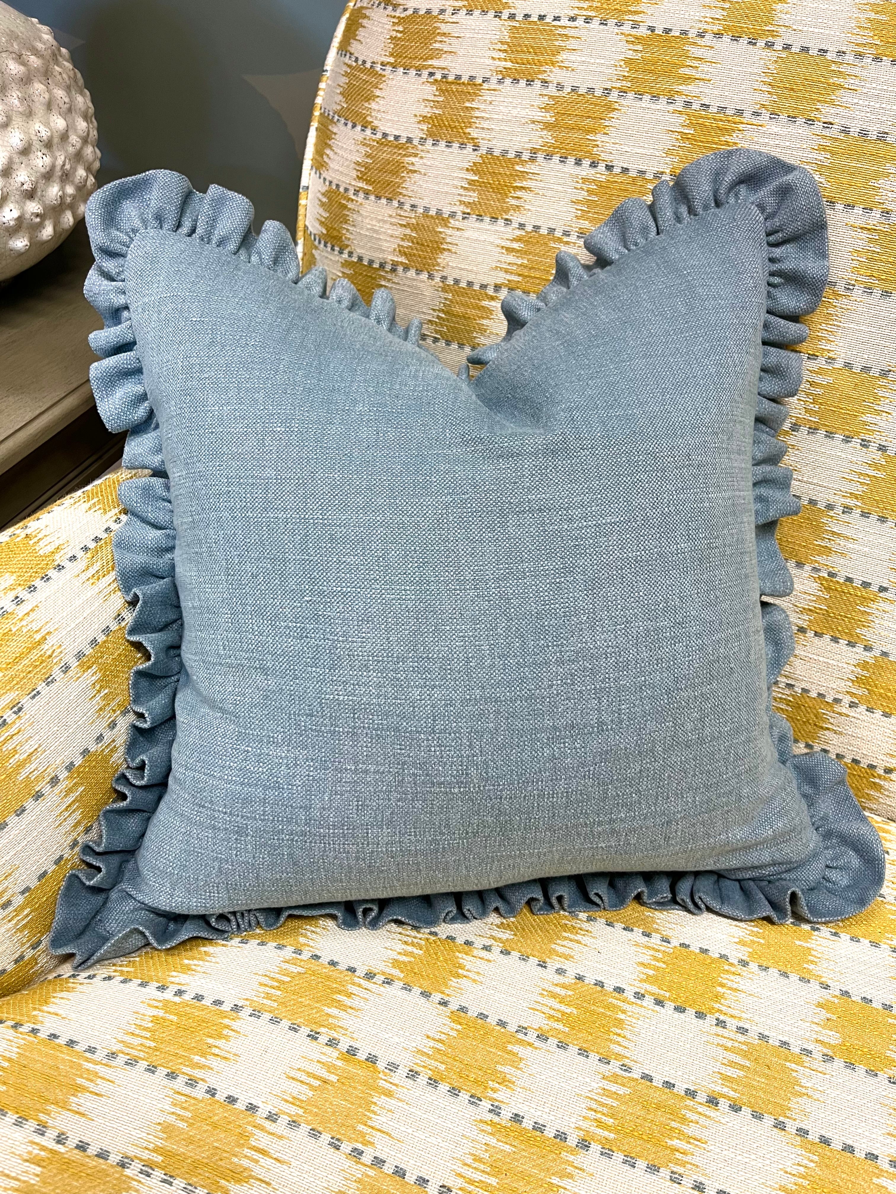 Cushion in Romo Linara Steel Blue