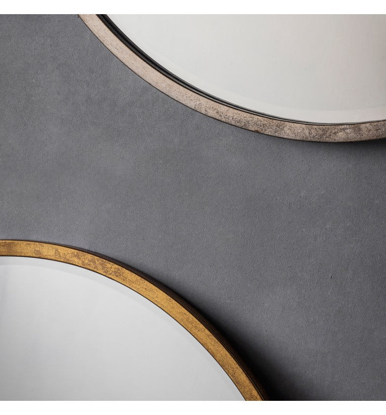 Round Mirror Antique Silver